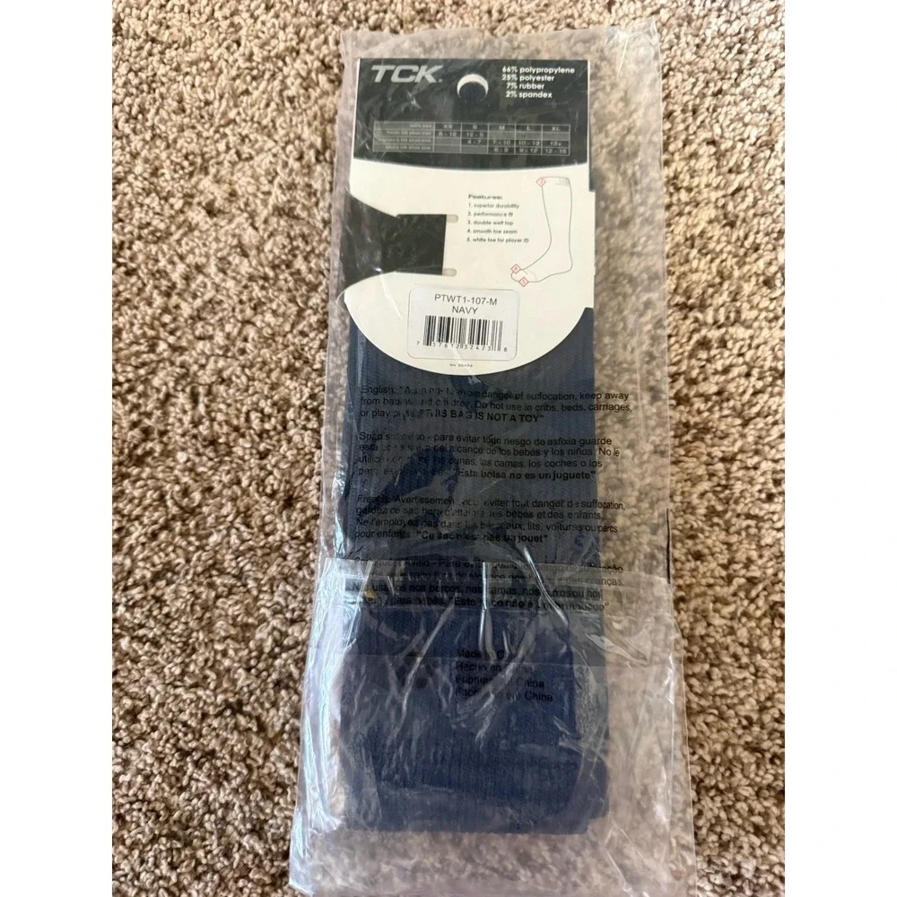 TCK Sports Prosport Performance Over Calf Tube Socks Navy Medium Unisex NEW!